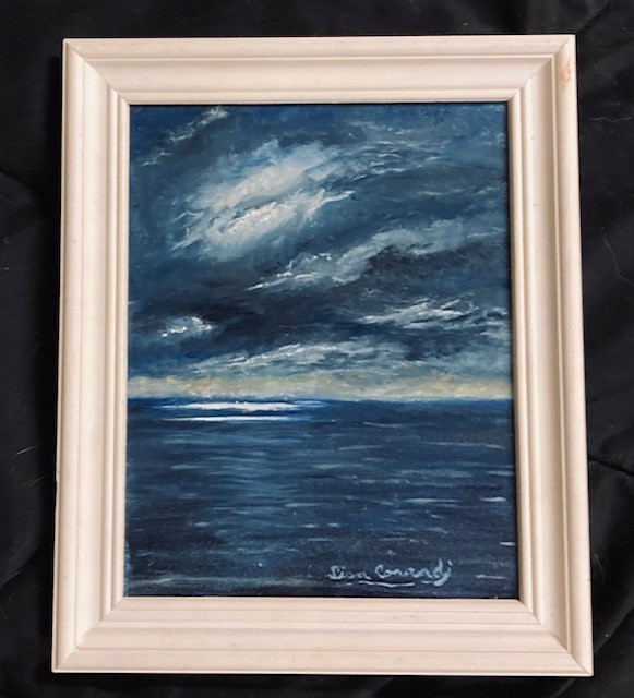 Lisa Corradi “The Storm”
Framed in a off-white wood frame
10x12
$120