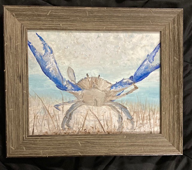 Lisa Corradi “Crabby”
15x18 and framed in barn wood
$180